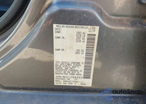 2020 Nissan Altima S Fwd из США, поврежденный, VIN 1N4BL4BV3LC204493